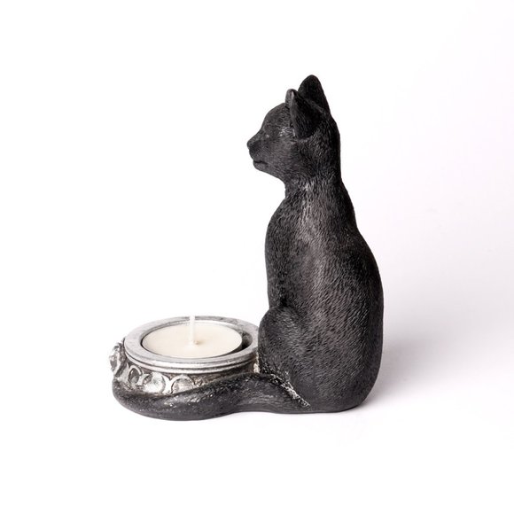 Alchemy Gothic Black Cat Tea Light Candle Holder New in Box NWT - Picture 3 of 5
